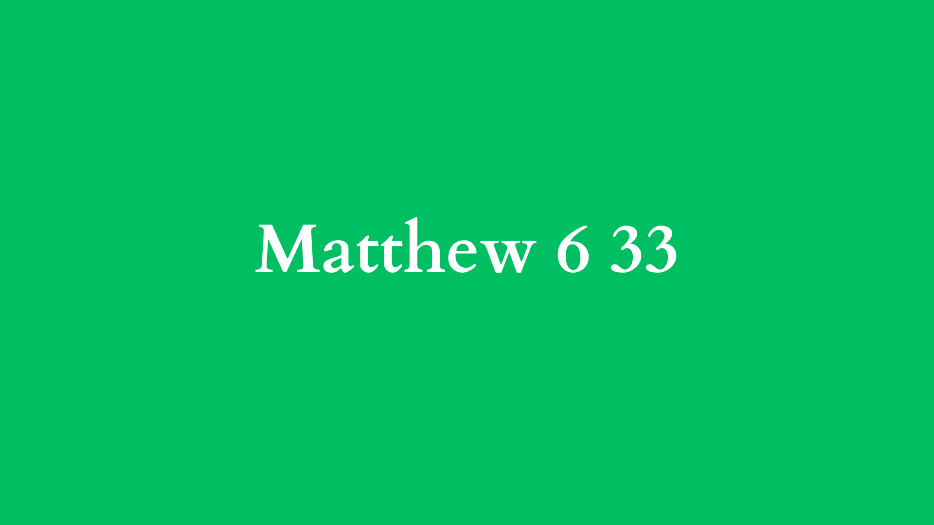 matthew 6 33